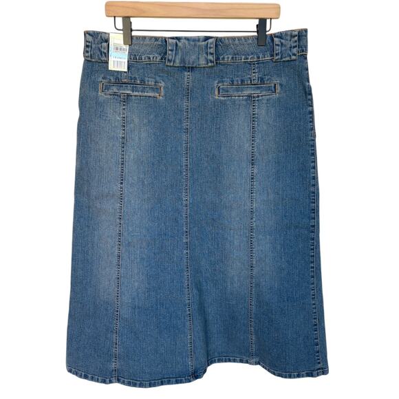 Bandolino Blu Long Denim Midi Panel Skirt NWT Deadstock Retro Vintage(?) size 14 - Picture 2 of 8